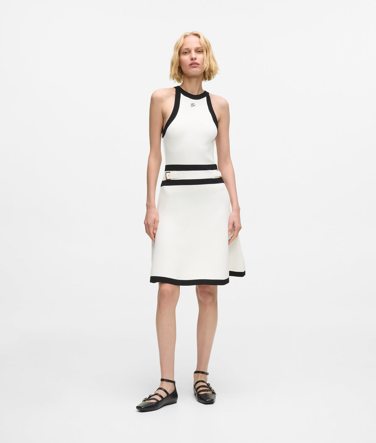 Karl DNA belted knit dress