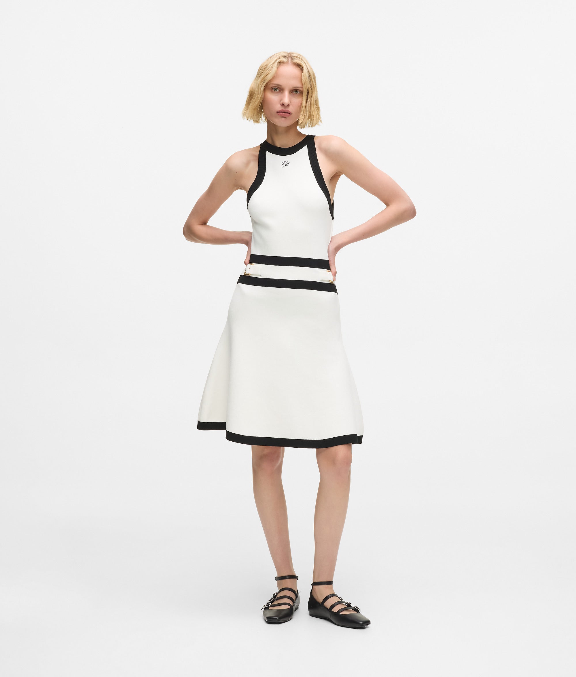 Karl DNA belted knit dress