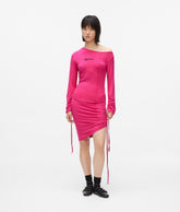 Off-shoulder drawstring dress