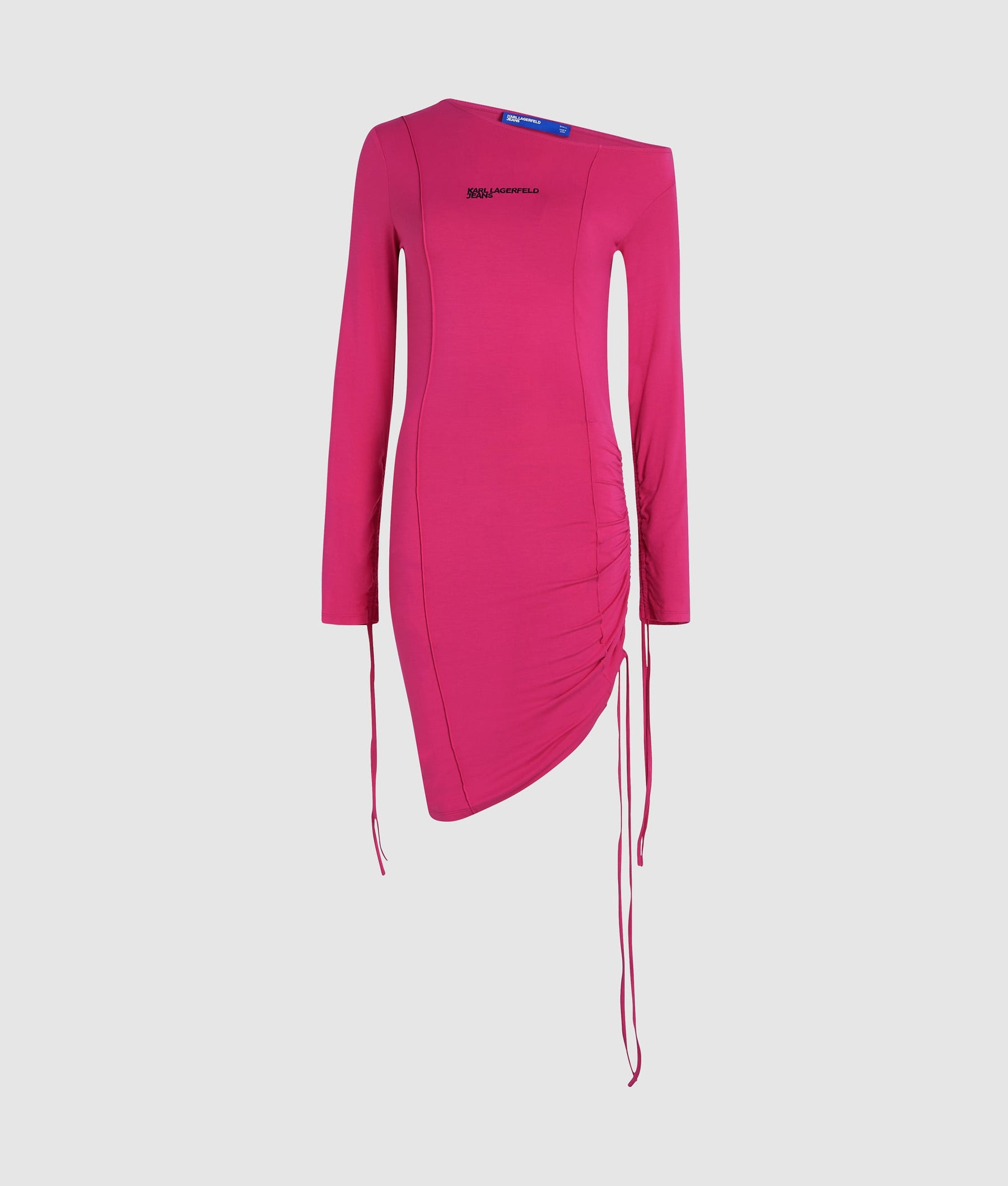 Off-shoulder drawstring dress