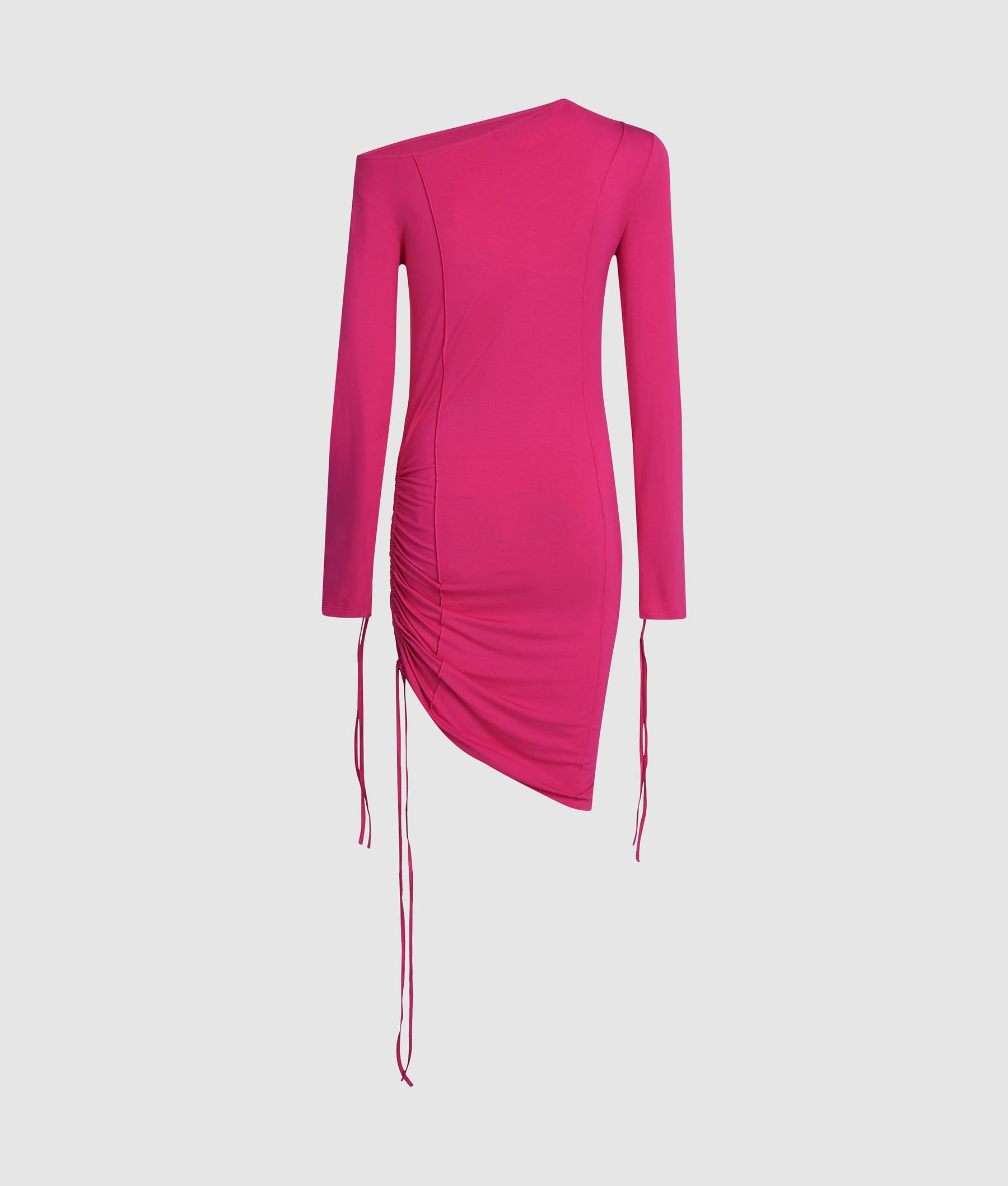 Off-shoulder drawstring dress