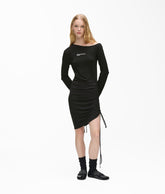 Off-shoulder drawstring dress