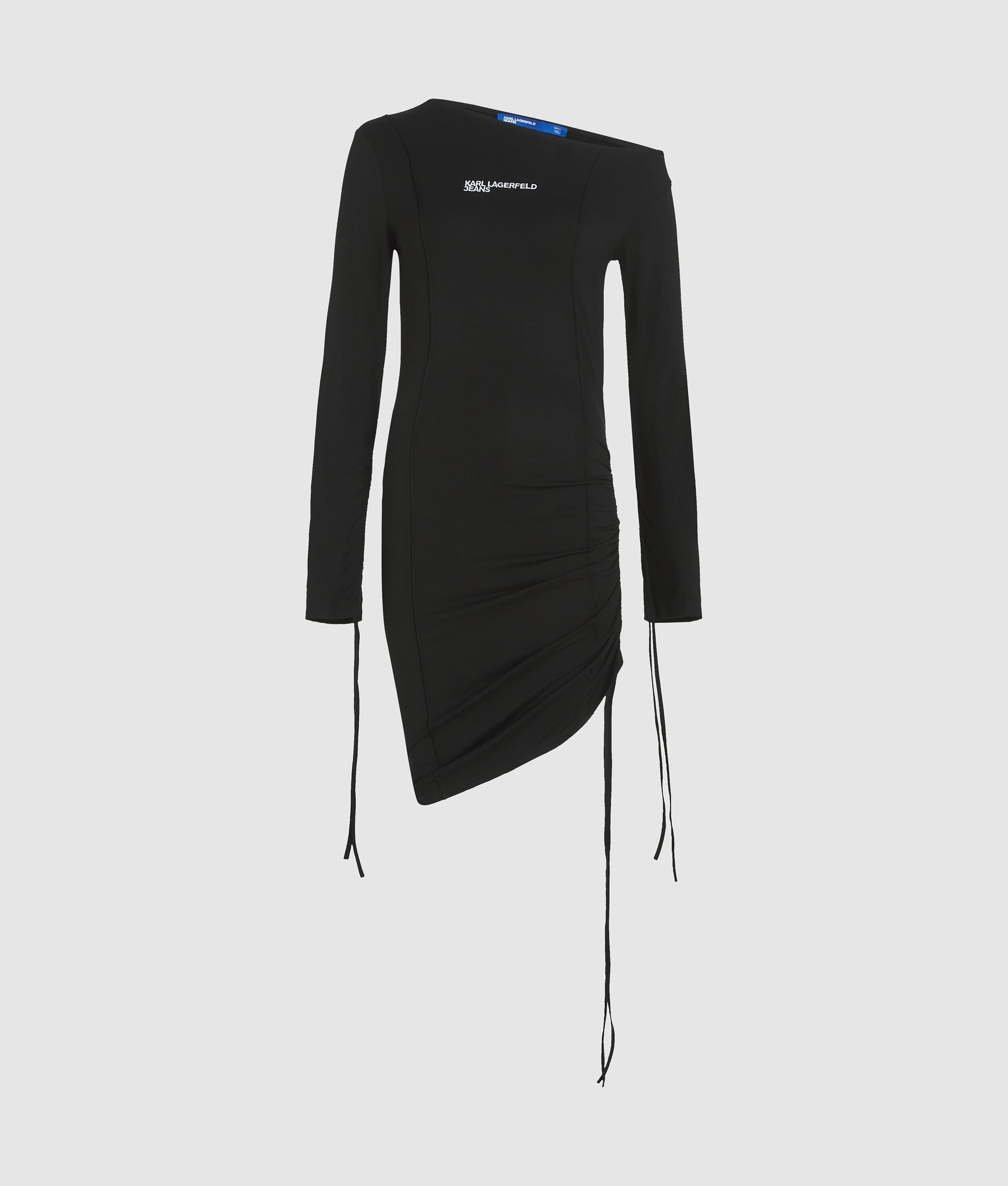 Off-shoulder drawstring dress