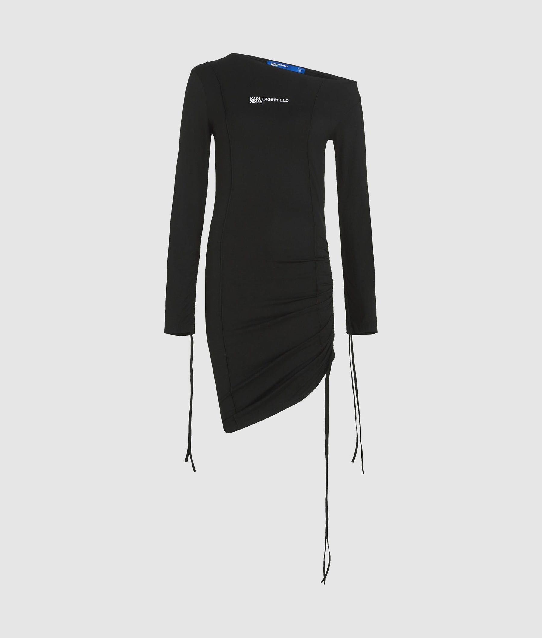 Off-shoulder drawstring dress