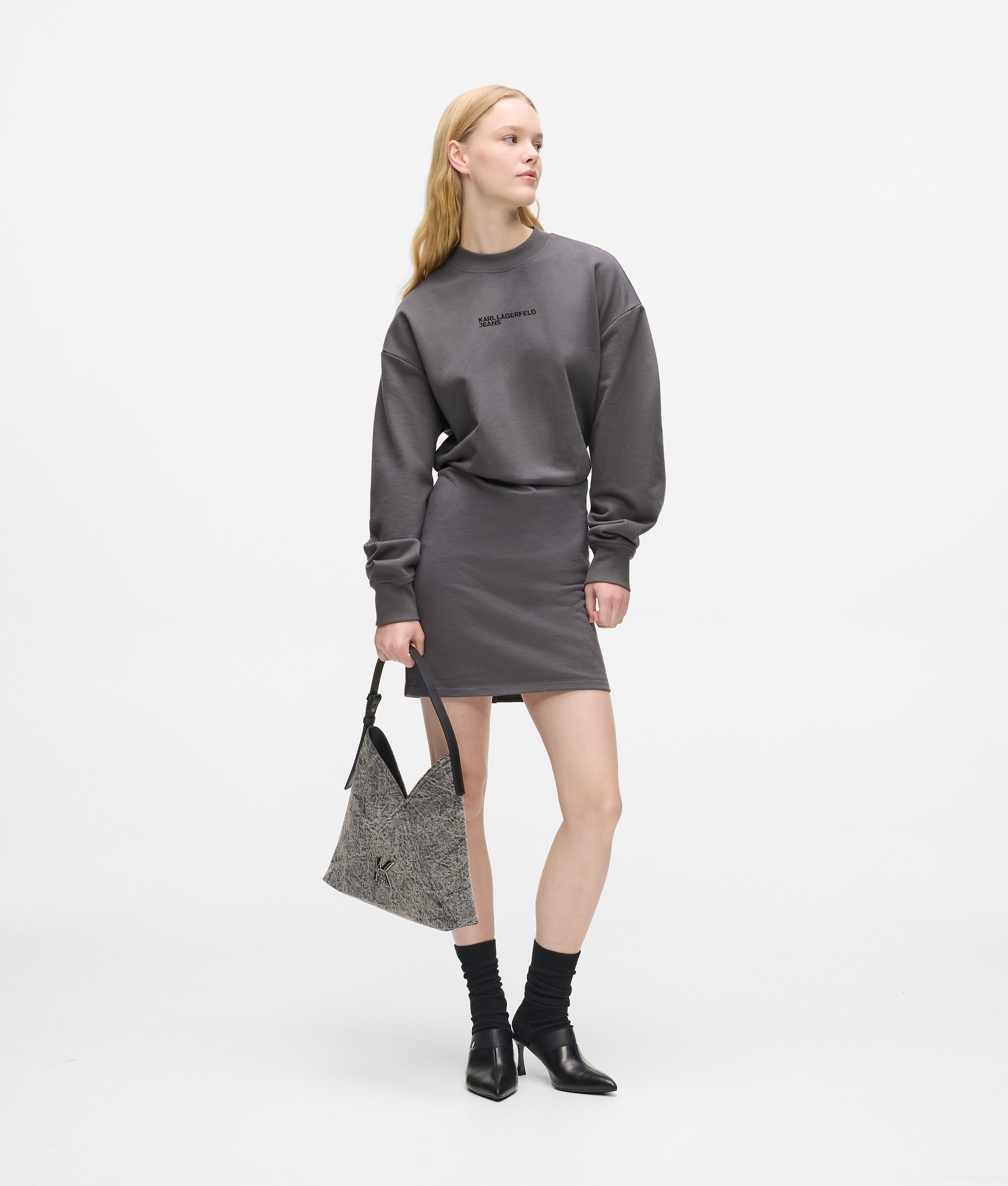 Blouson sweatshirt dress