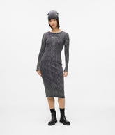 Ribbed long-sleeved dress