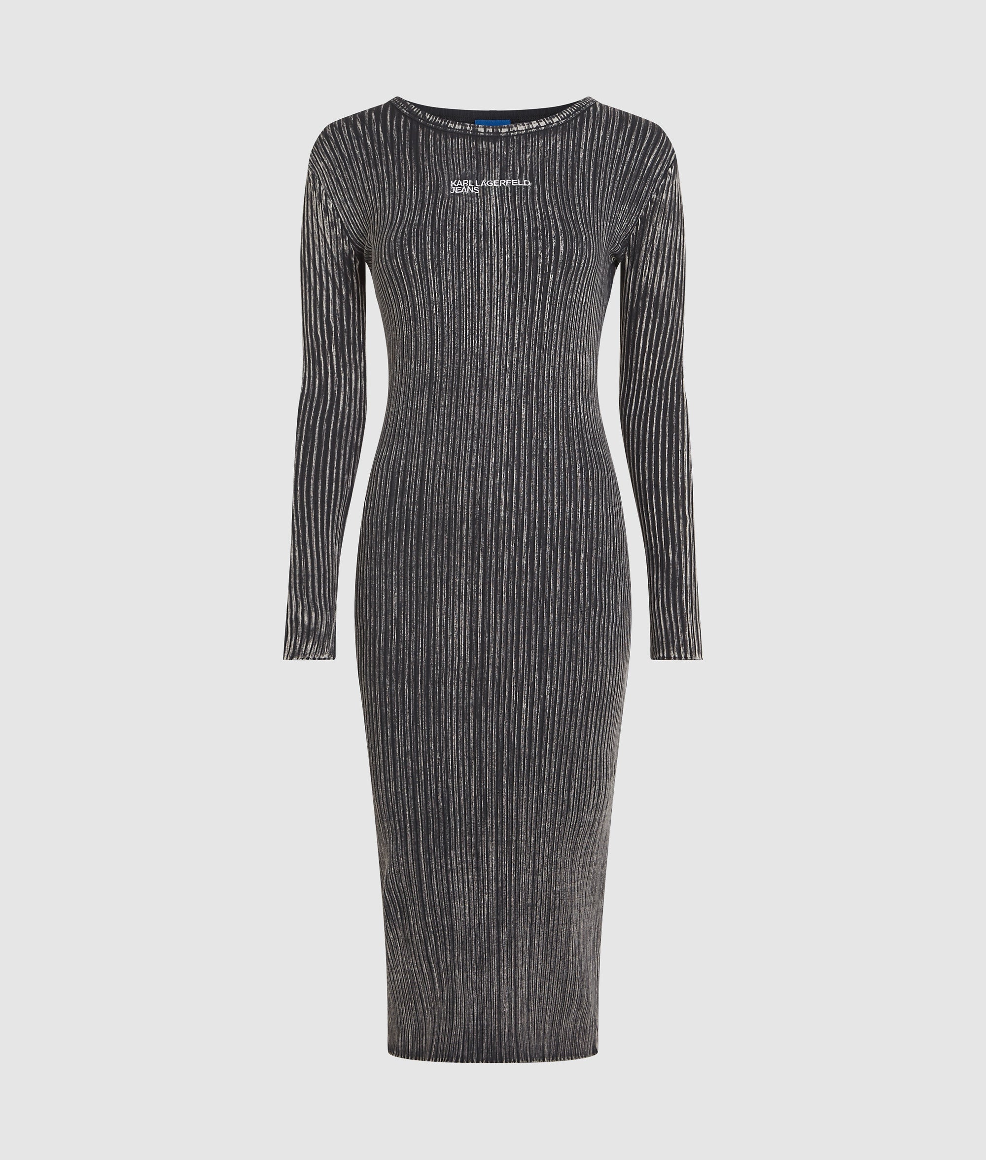 Ribbed long-sleeved dress
