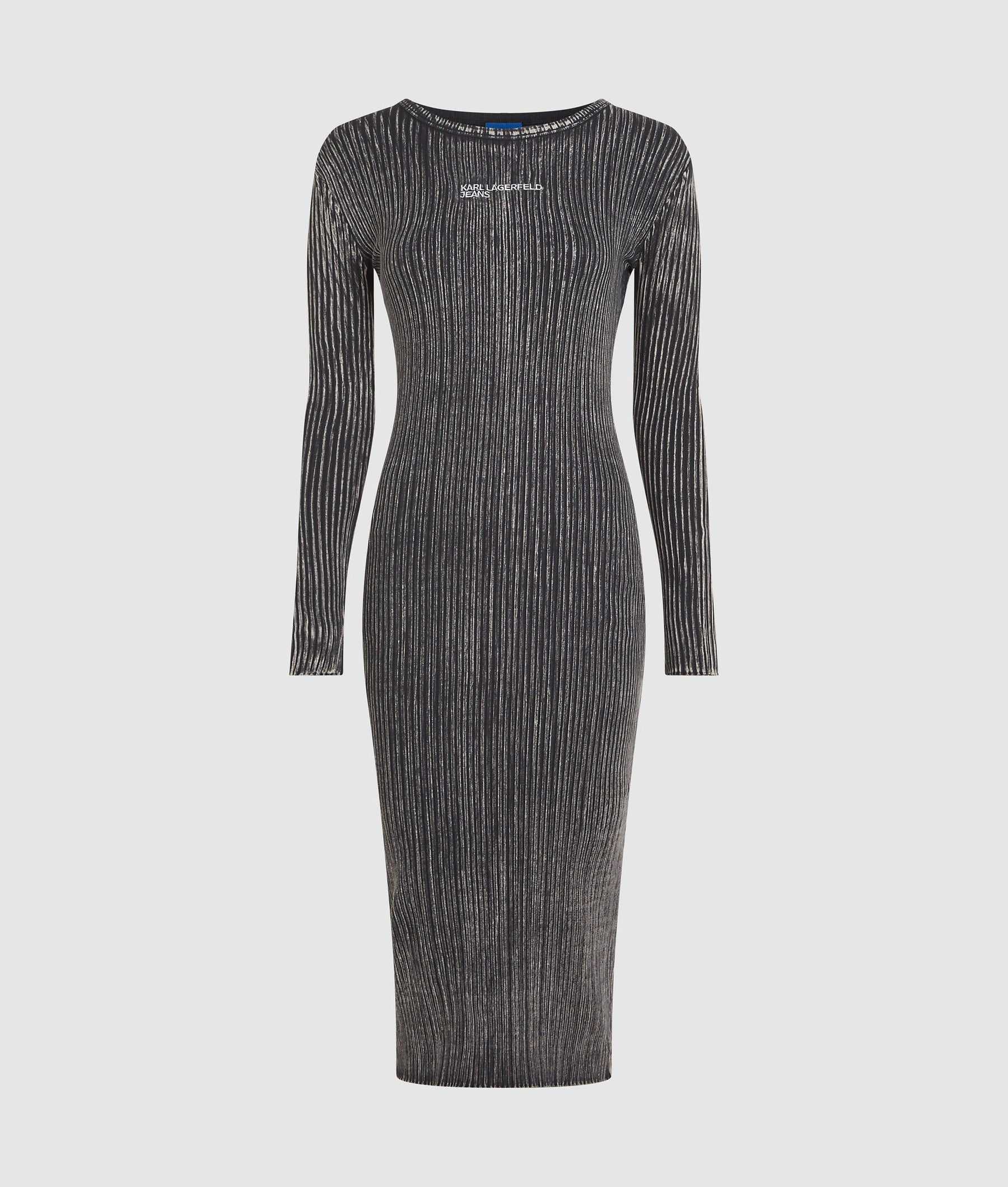 Ribbed long-sleeved dress