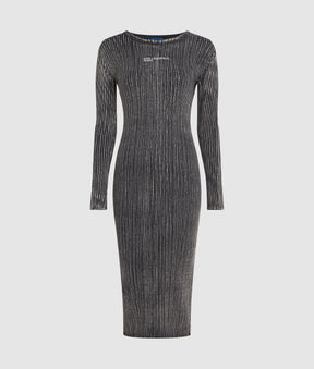 Ribbed long-sleeved dress