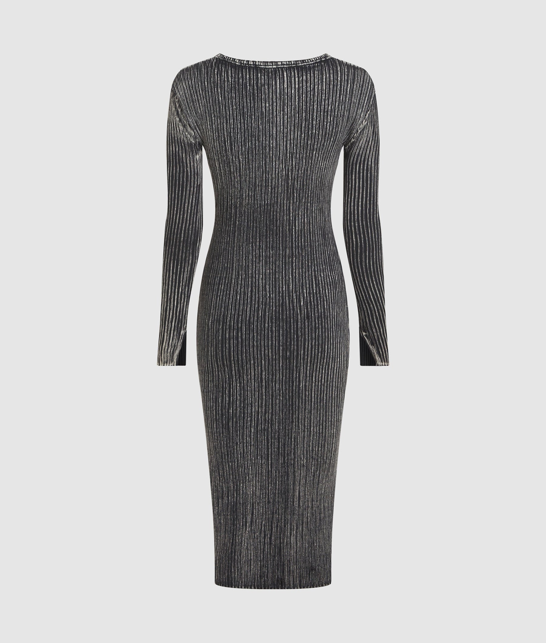 Ribbed long-sleeved dress