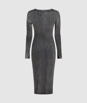 Ribbed long-sleeved dress