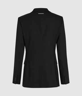 Belted contrast lapel blazer