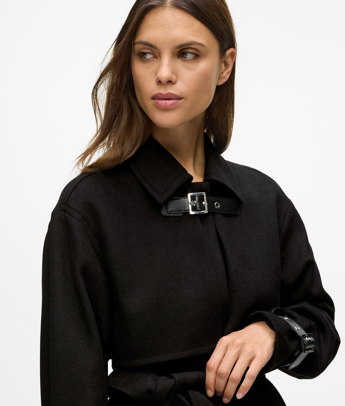 Short wool-blend coat