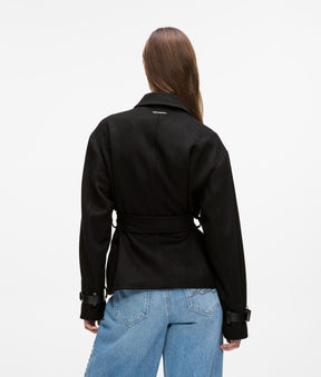 Short wool-blend coat