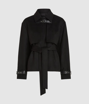 Short wool-blend coat