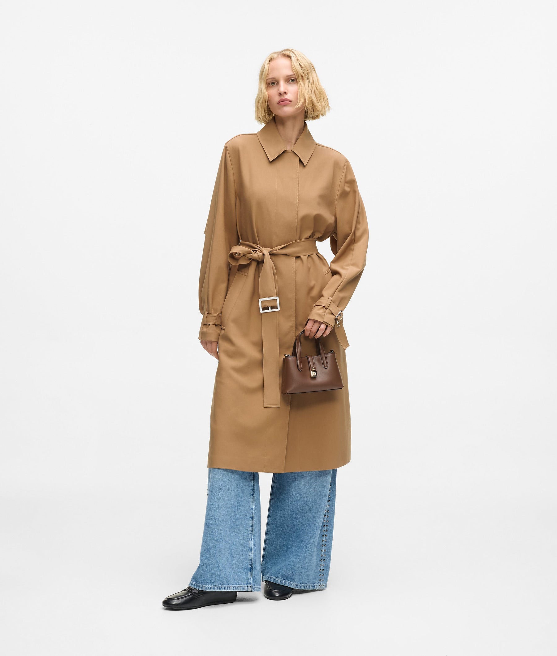 Pleated trench coat