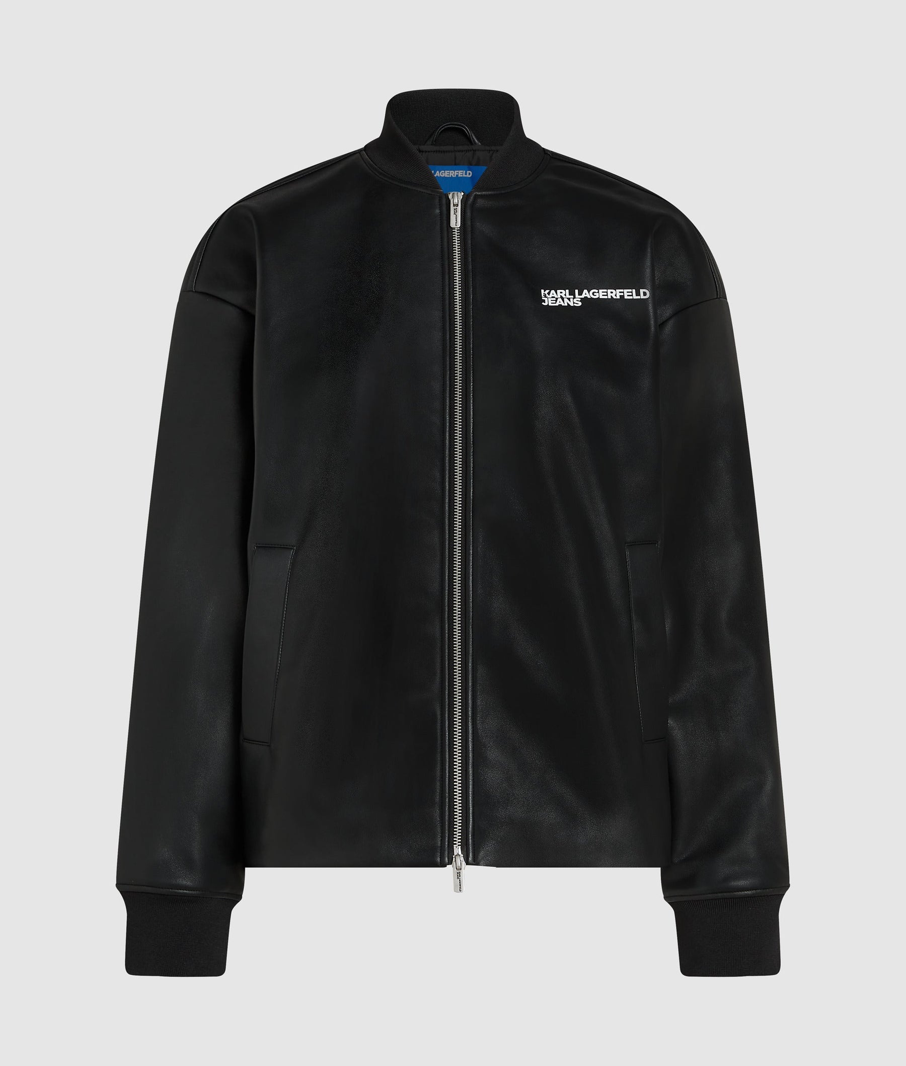 Faux leather bomber jacket