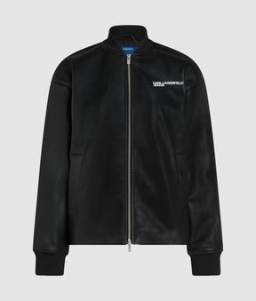 Faux leather bomber jacket
