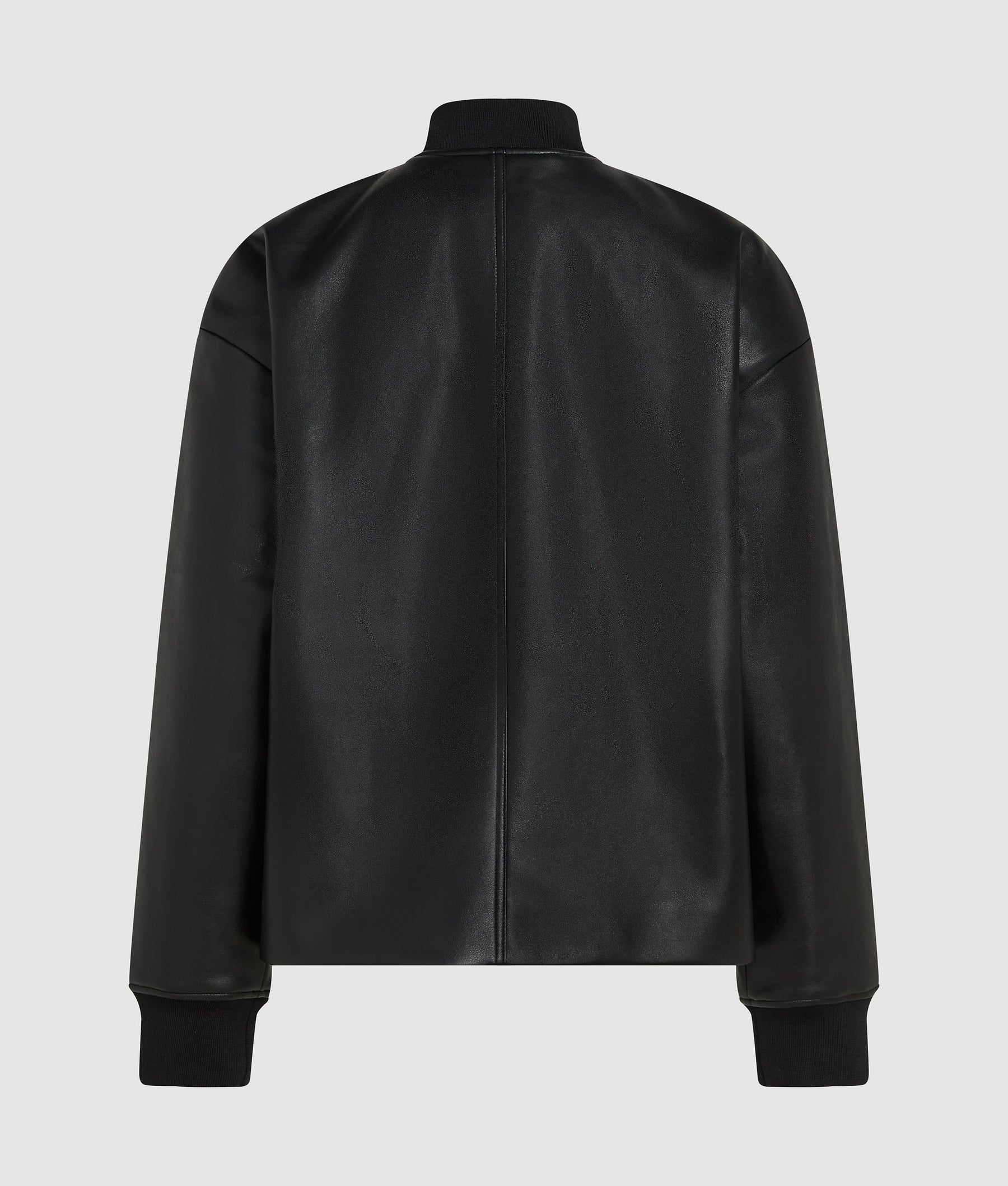 Faux leather bomber jacket