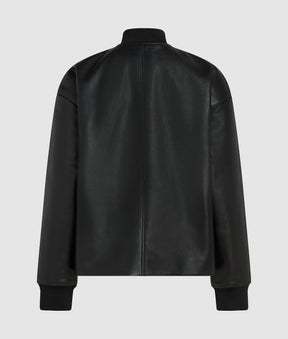 Faux leather bomber jacket