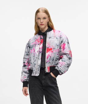 All-over paint bomber jacket