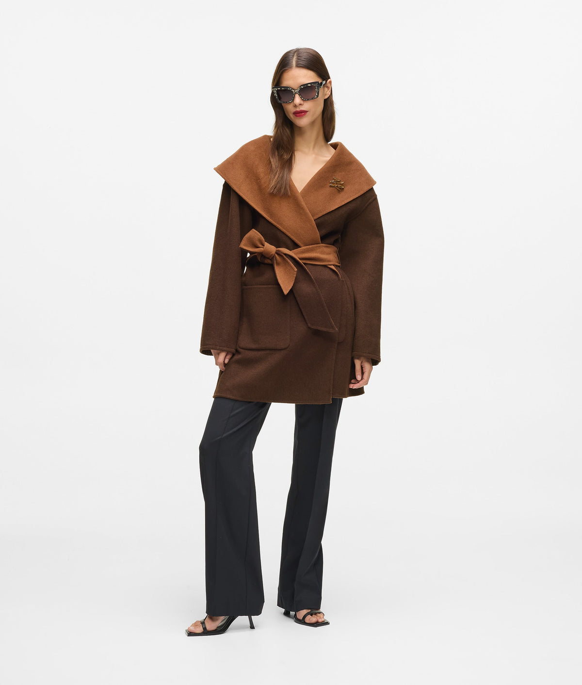 Reversible wool-blend coat