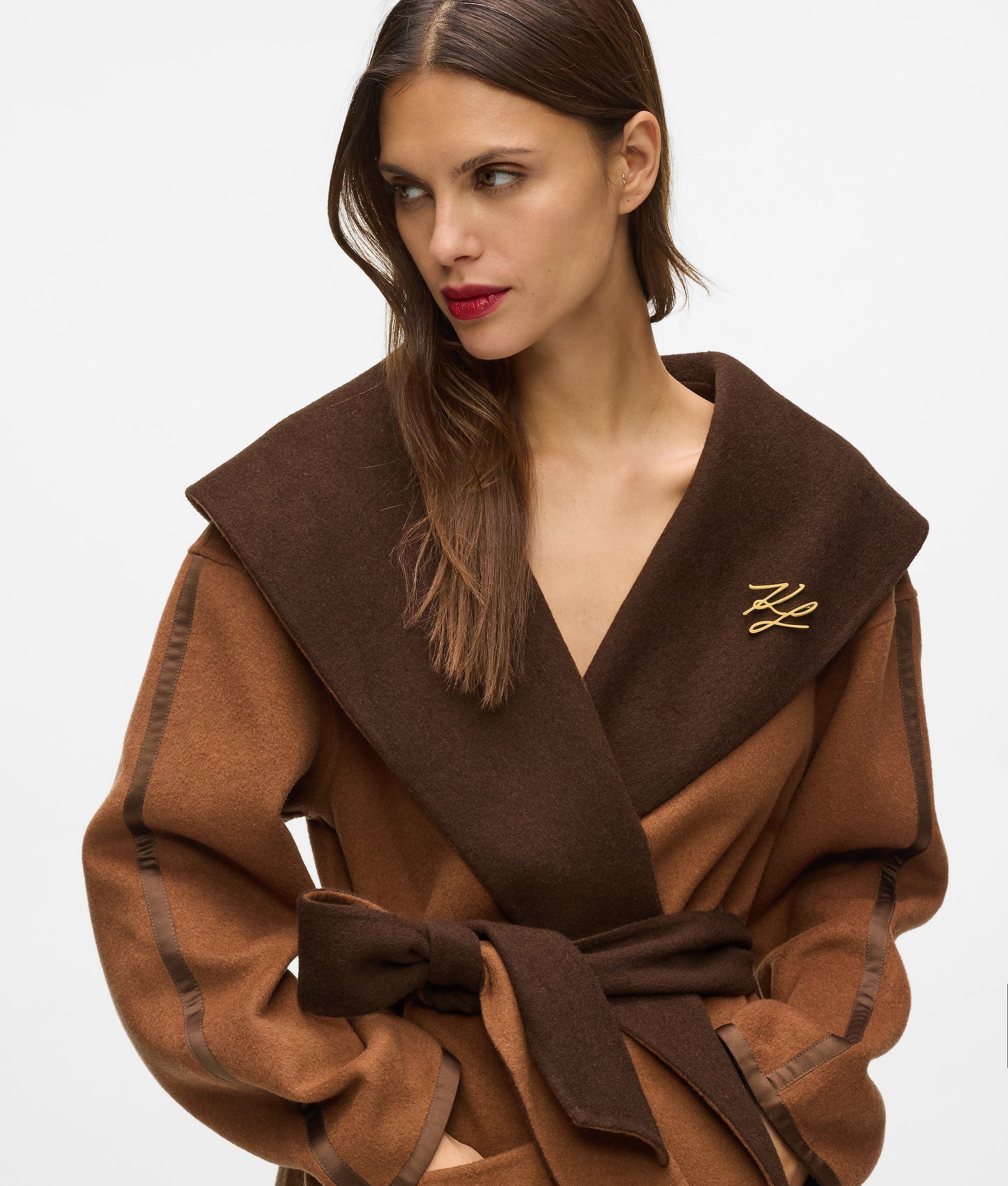 Reversible wool-blend coat