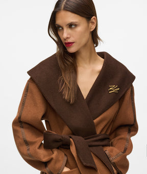 Reversible wool-blend coat