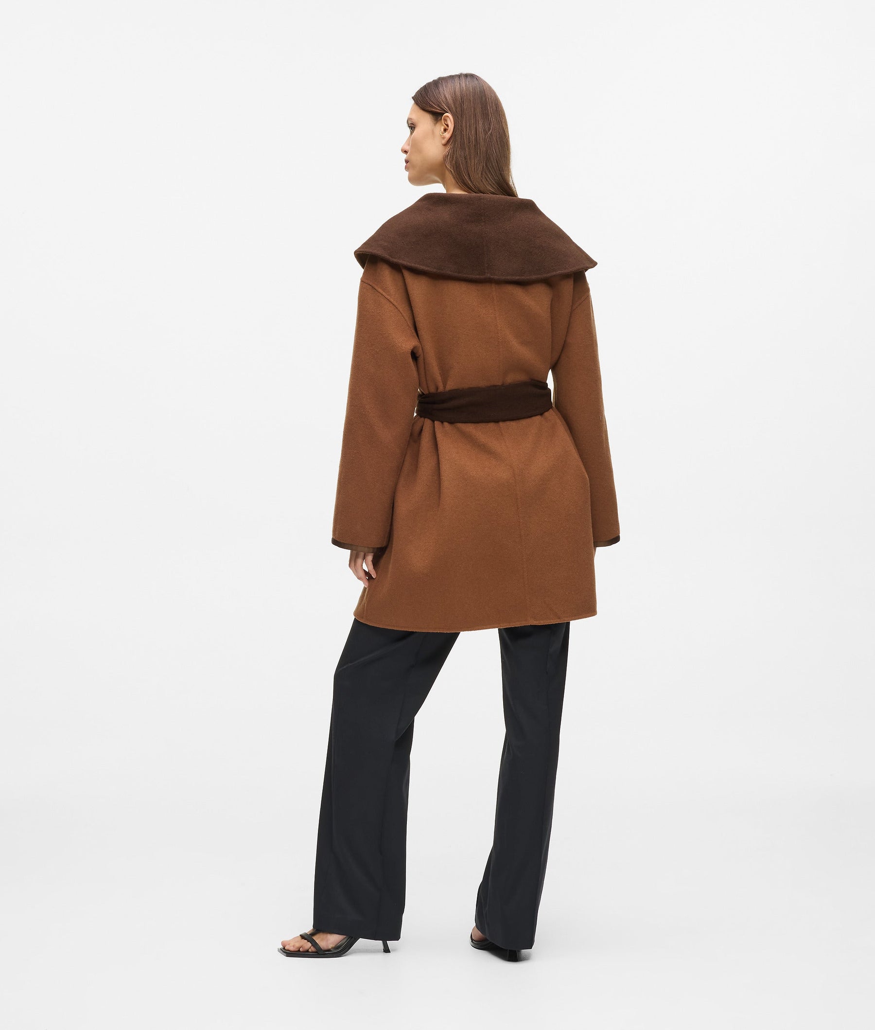 Reversible wool-blend coat