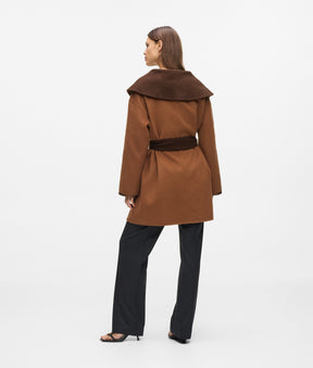 Reversible wool-blend coat