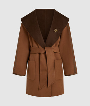 Reversible wool-blend coat