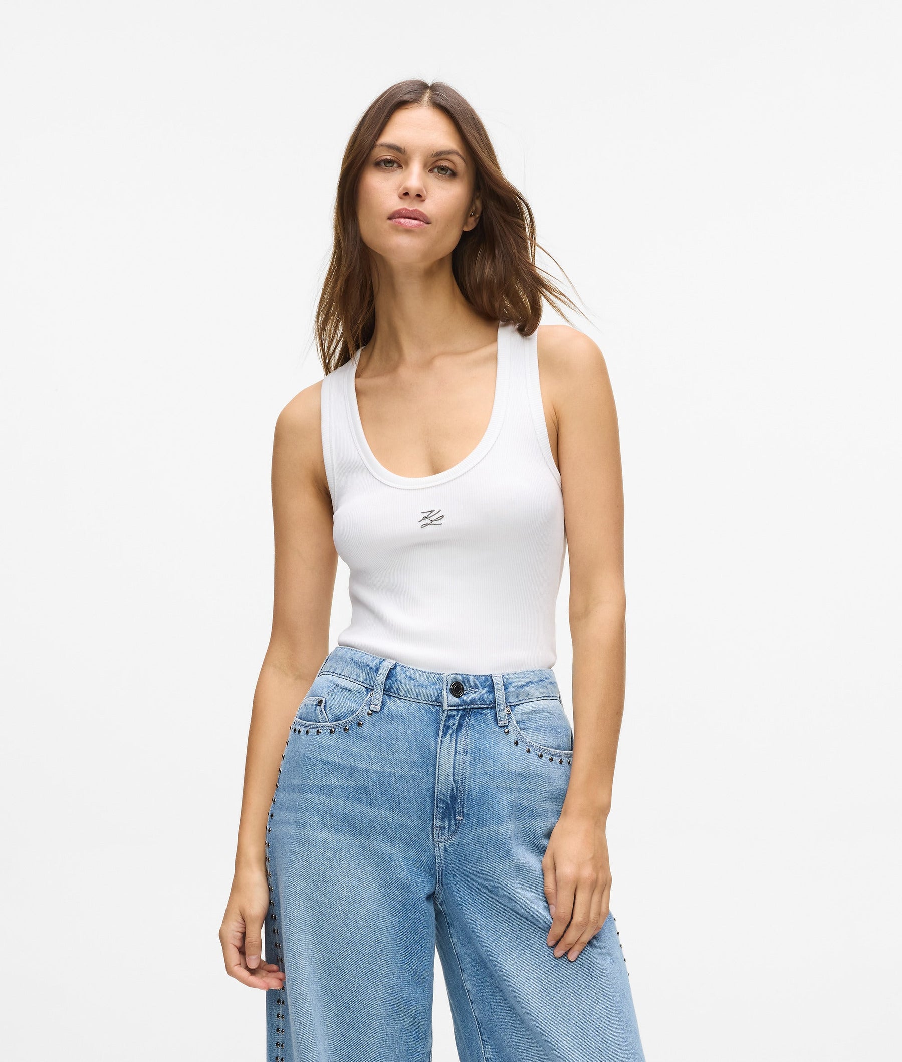 Autograph ribbed vest