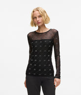 Rhinestone Autograph mesh top