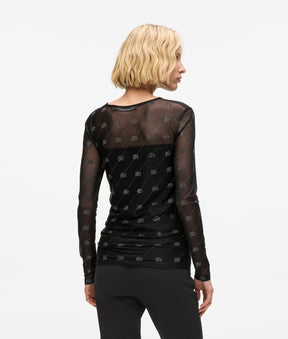 Rhinestone Autograph mesh top