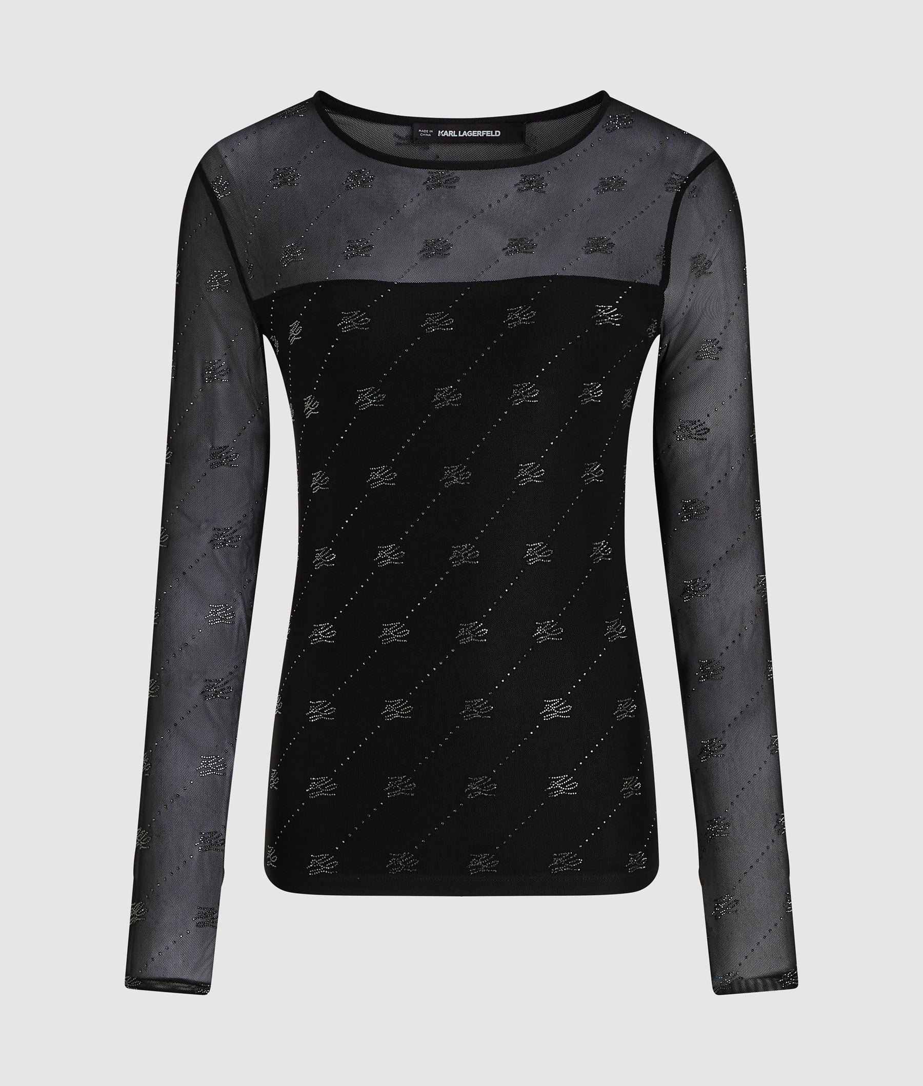 Rhinestone Autograph mesh top