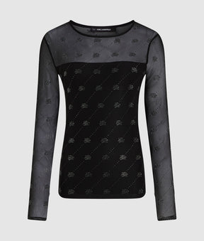 Rhinestone Autograph mesh top