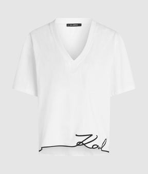 Signature hem V-neck T-shirt