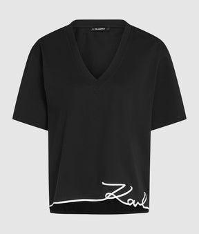Signature hem V-neck T-shirt