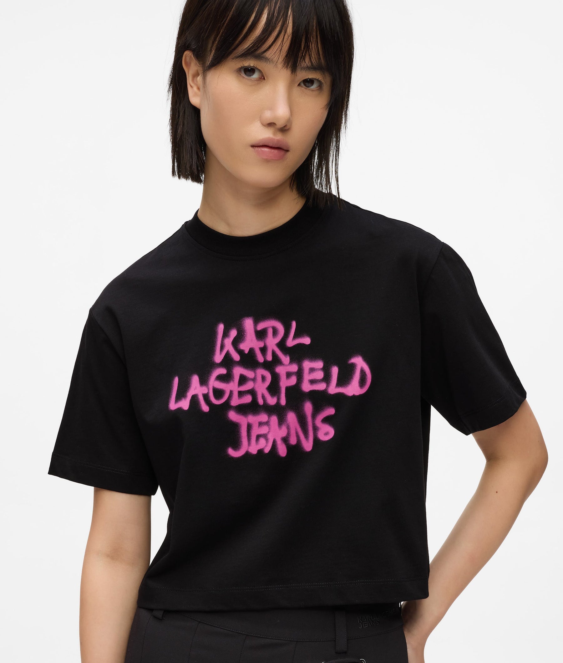 Cropped graffiti T-shirt