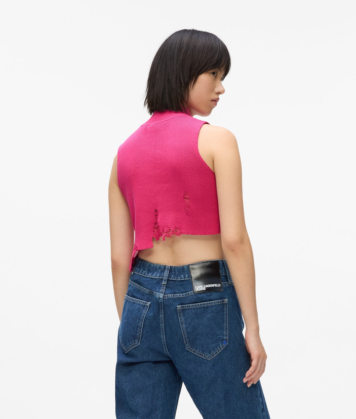 Distressed knitted top