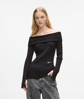 Off-shoulder knit top