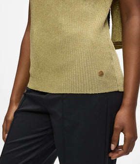 Metallic knit top