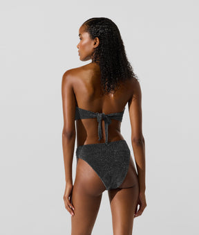 Metallic bandeau bikini top