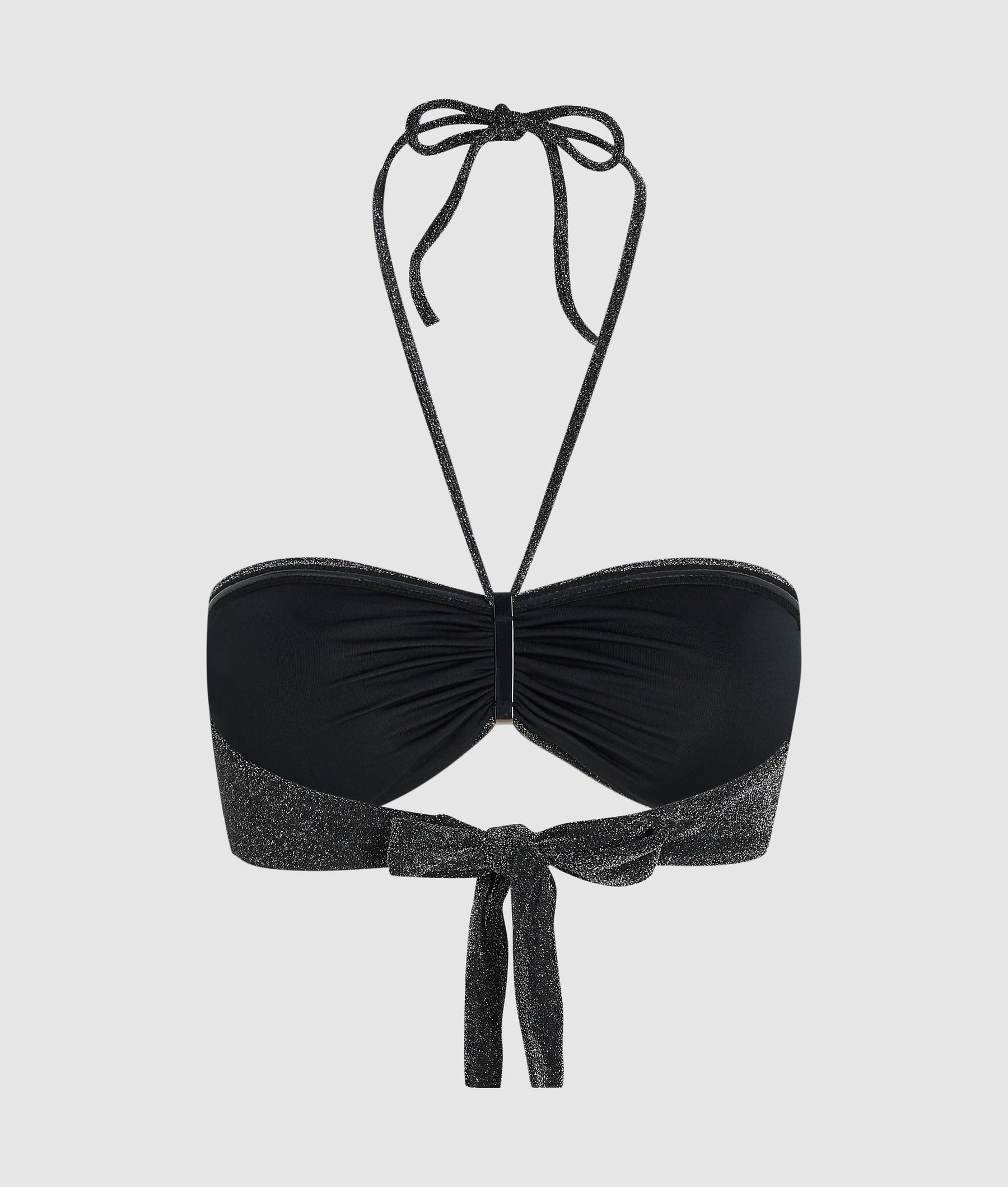 Metallic bandeau bikini top
