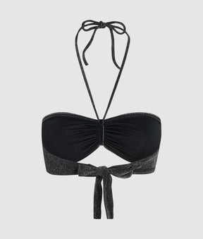 Metallic bandeau bikini top