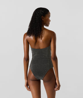 Metallic halterneck swimsuit