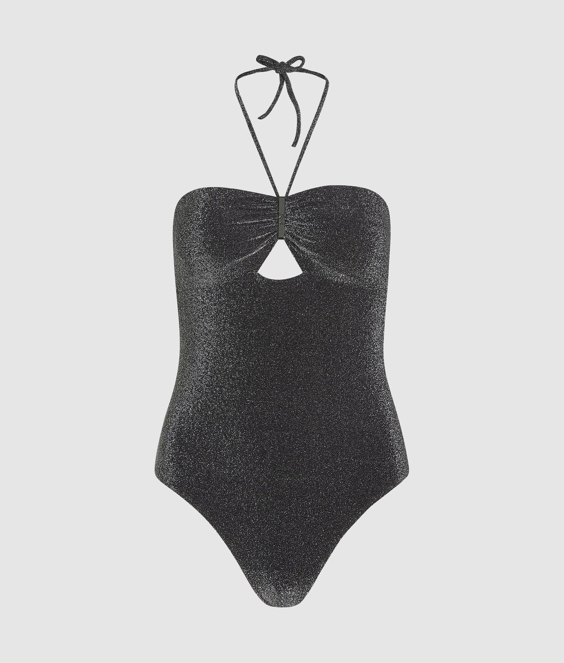 Metallic halterneck swimsuit