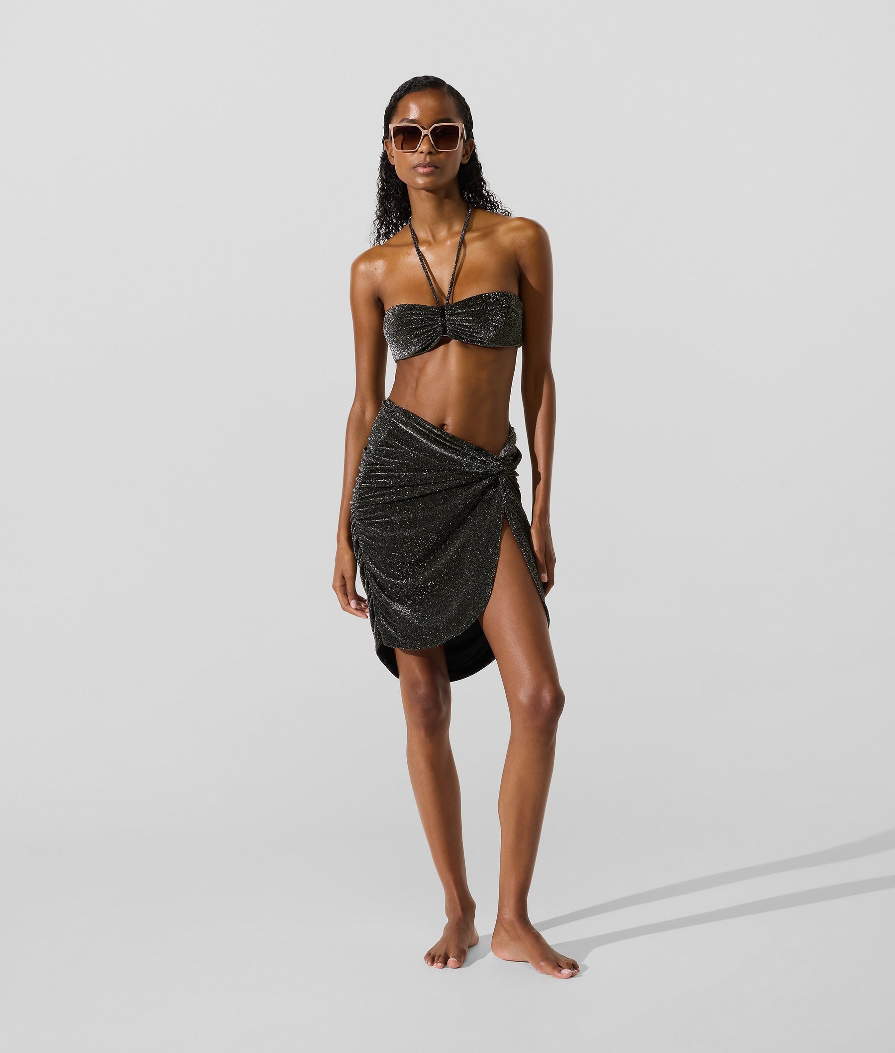 Metallic beach skirt