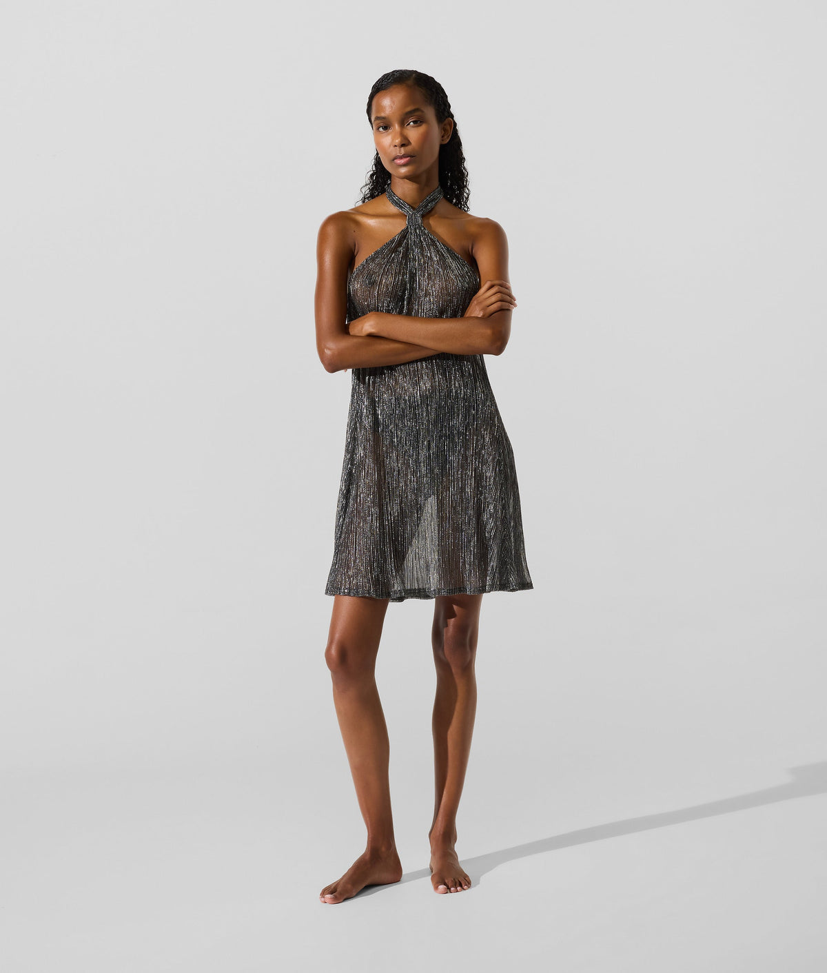 Metallic beach dress