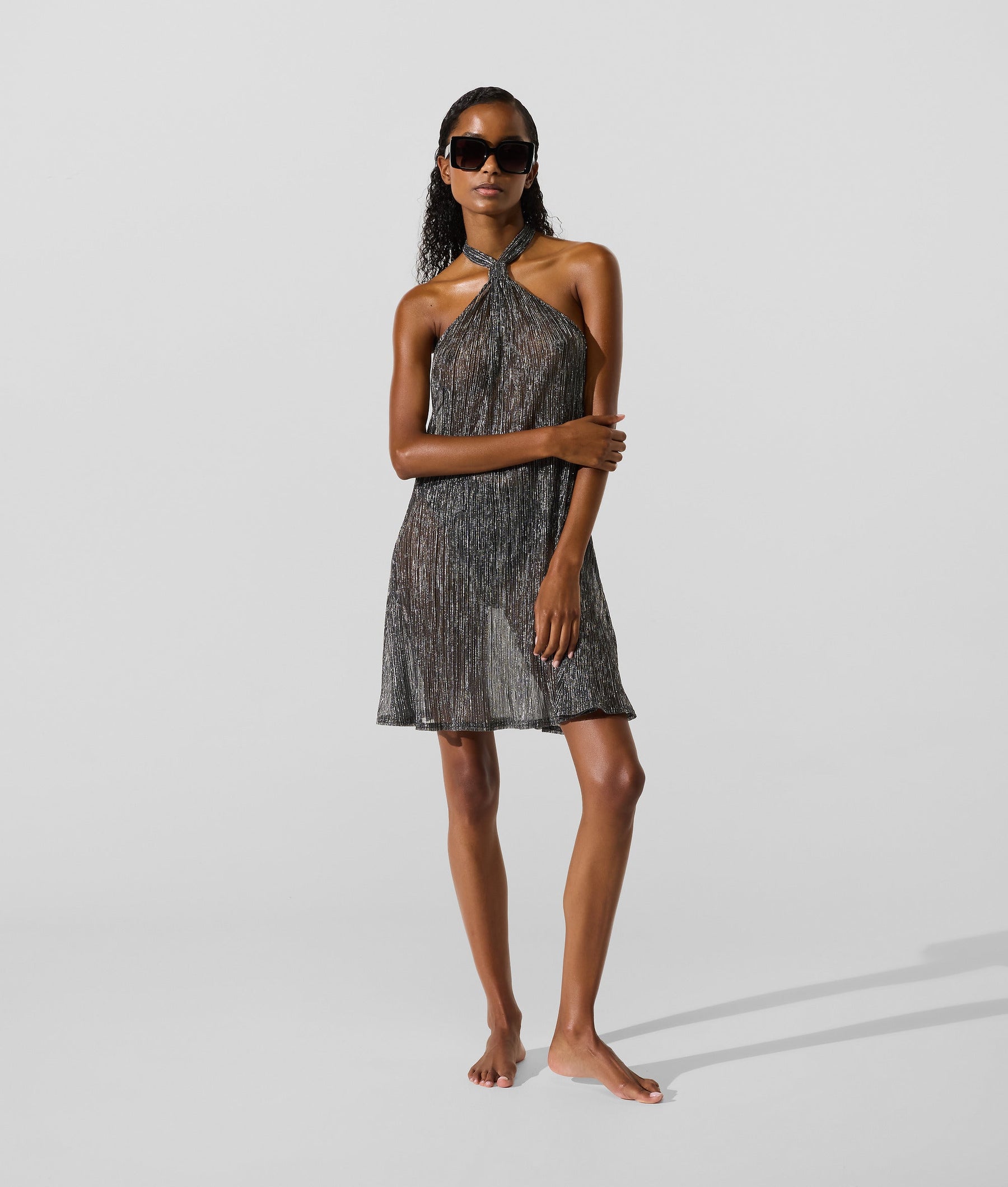Metallic beach dress